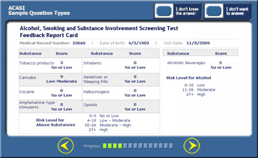 ACASI Reports and Feedback
