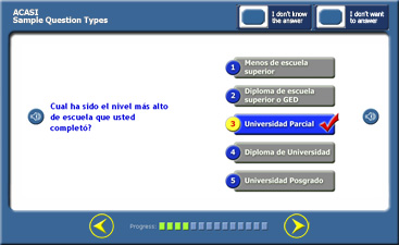 ACASI Spanish Multiple Choice